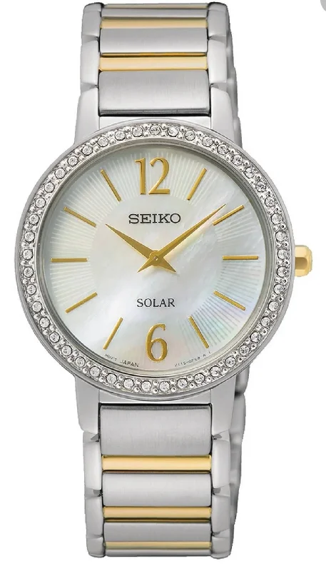 Best necklaces and pendants with layered designs for a chic, stacked look-SEIKO- Crystal Lds Solar SUP469