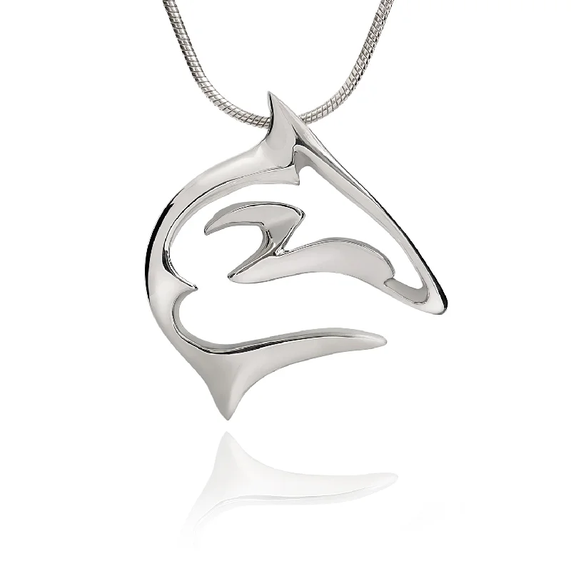 Best necklaces and pendants with heart-shaped designs for a romantic look-Shark Necklace for Men and Women-Sterling Silver Shark Pendant, Shark Charm 925, Shark Jewelry For Women, Gifts for Shark Lovers