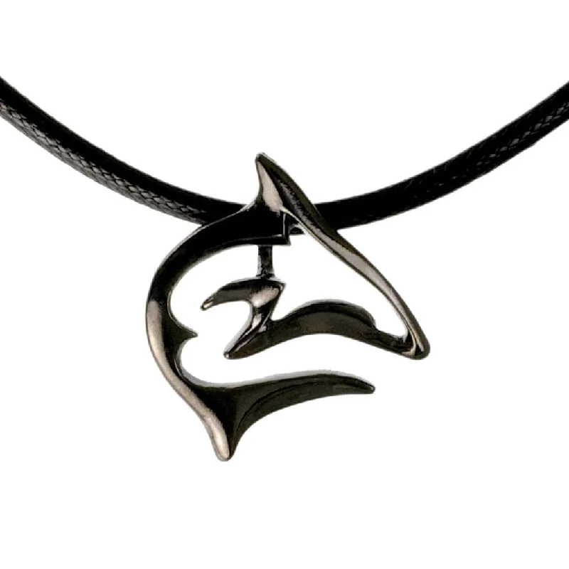 Necklaces and pendants with zodiac constellation designs for an astrological touch-Shark Necklaces for Men and Women- Hematite Shark Pendant, Jet Black Shark Necklace, Hematite Necklaces, Gifts for Shark Lovers, Scuba Diving Gifts