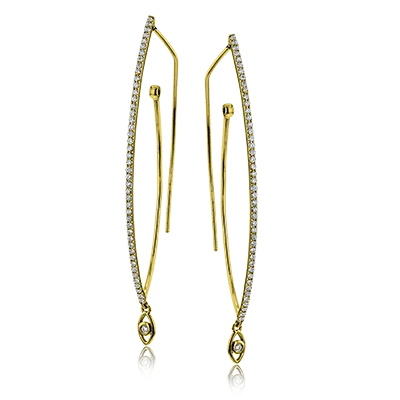 Necklaces and pendants with sun and moon motifs for a celestial-inspired design-SIMON G 18K GOLD WITH WHITE DIAMOND EARRING