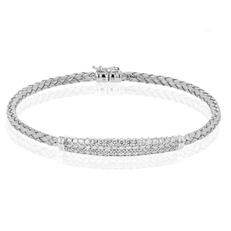 Beautiful necklaces and pendants with layered chains for a fashionable, chic look-Simon G-18K White Gold Bangle Bracelet With 1.32TW White Diamonds LB2231