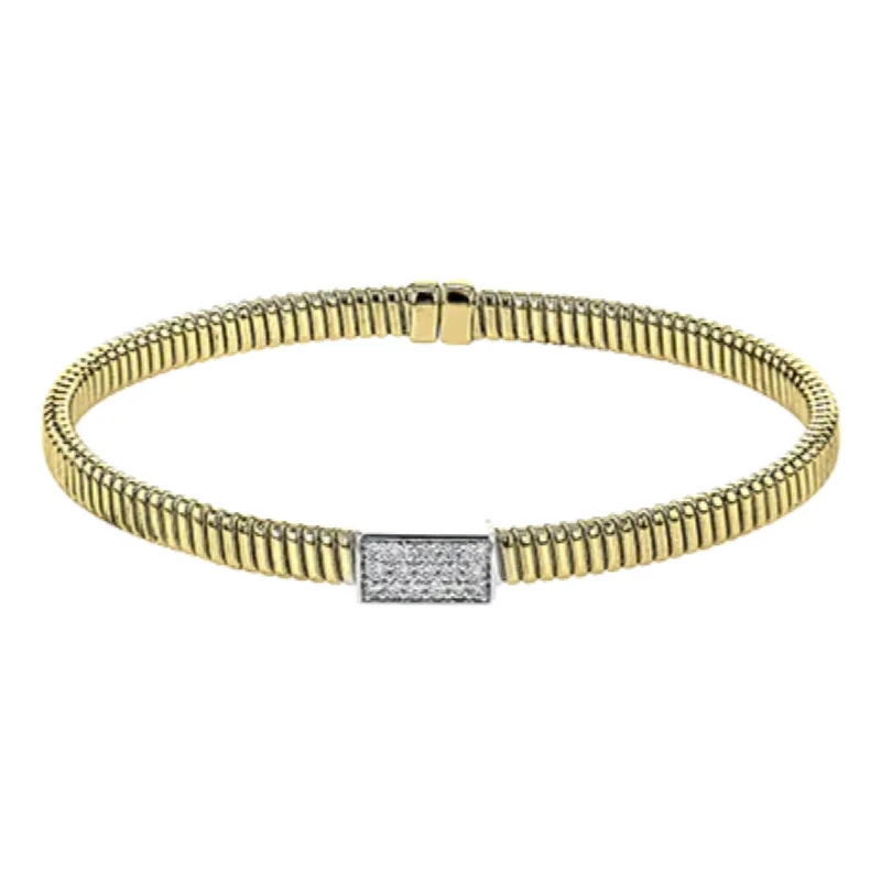 Necklaces and pendants with crescent moon designs for a celestial and mystical feel-Simon G-18K Yellow Gold Bangle Bracelet With 0.25TW White Diamonds LB2383