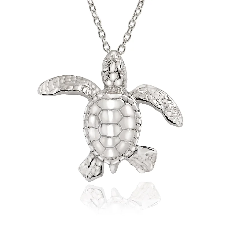 Beautiful necklaces and pendants with gemstone teardrops for an elegant effect-Turtle Necklace Sterling Silver- Miniature Turtle Pendant, Sea Turtle Gifts, Sterling Silver Turtle Charm Necklace, Gifts for Turtle Lovers