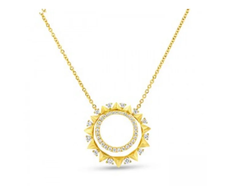 Necklaces and pendants with celestial starburst designs for a radiant look-Uneek-Gatsby Cluster Diamond Pendant LVNAD315Y