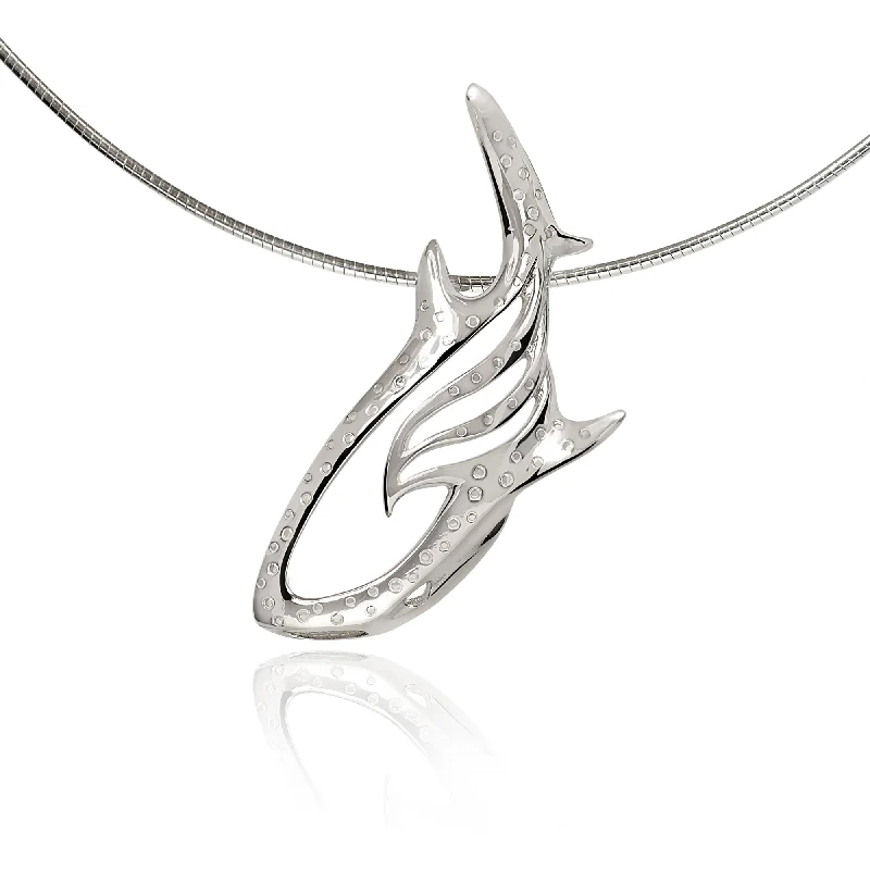 Unique necklaces and pendants with tree of life motifs for nature-inspired elegance-Whale Shark Necklace Charm for Women- Whale Shark Sterling Silver Jewelry, Shark Gifts for Shark Lovers, Scuba Diving Gifts, Scuba Diving Jewelry