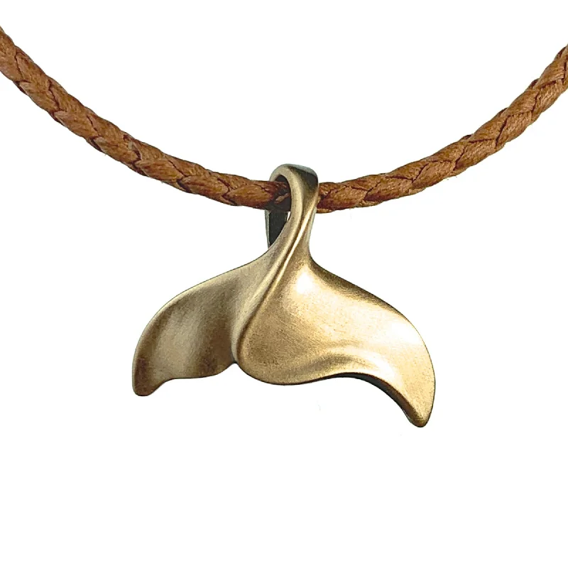 Necklaces and pendants with diamond pendants for a luxurious sparkling effect-Whale Tail Necklace for Men and Women Bronze- Whale Tail Pendant, Whale Tail Jewelry, Whale Fluke Necklace, Whale Tail Pendant